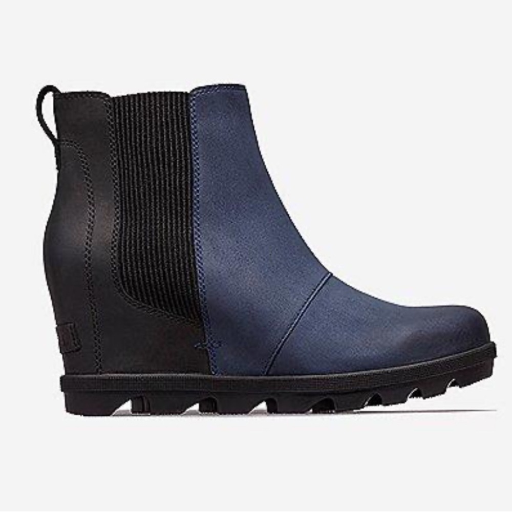 Sorel Lea Wedge Joan of Arctic Chelsea Navy Blue Black waterproof leather